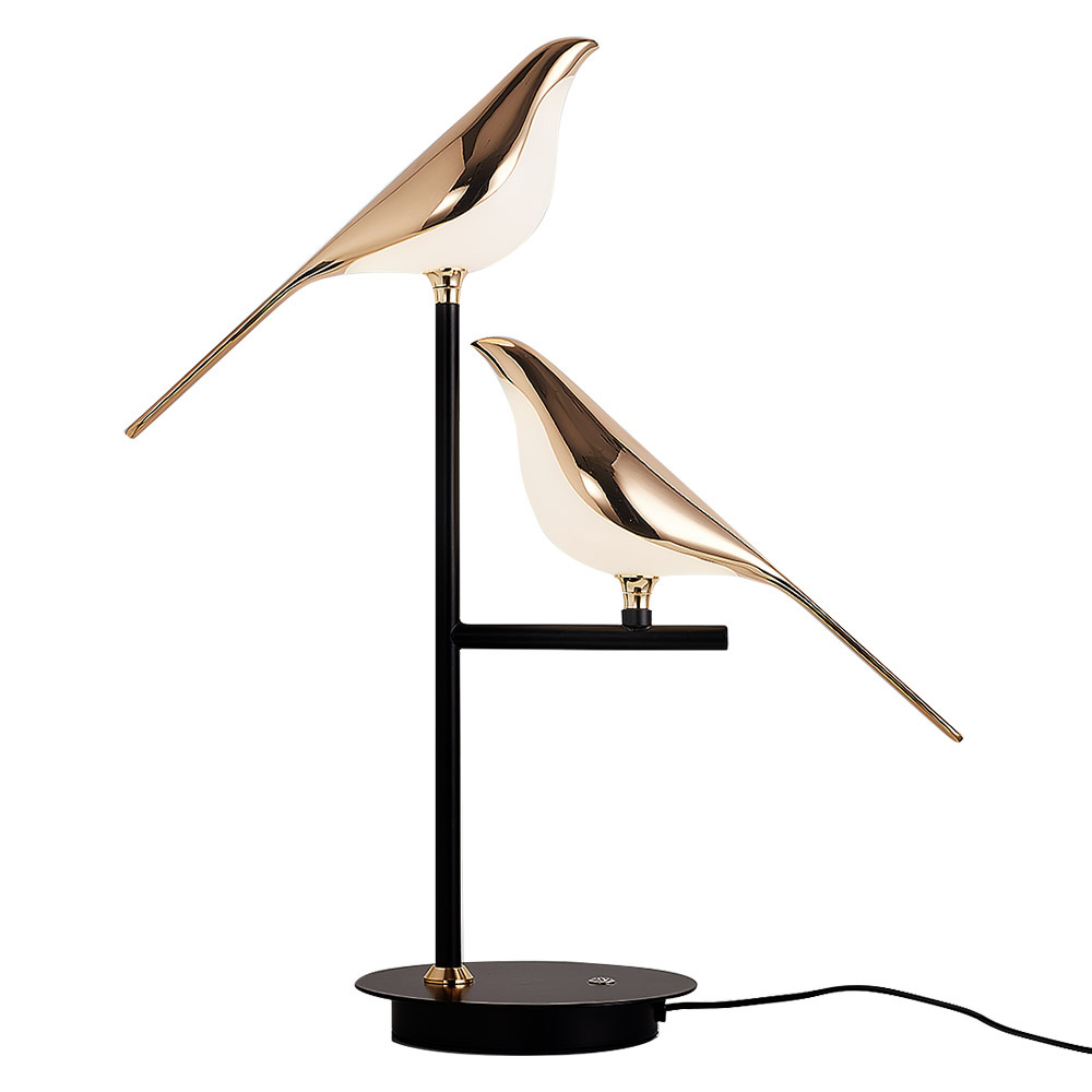 Настольный светильник LLL KT8383 золотой никель Птицы с вращением на 360 градусов - фото 1
