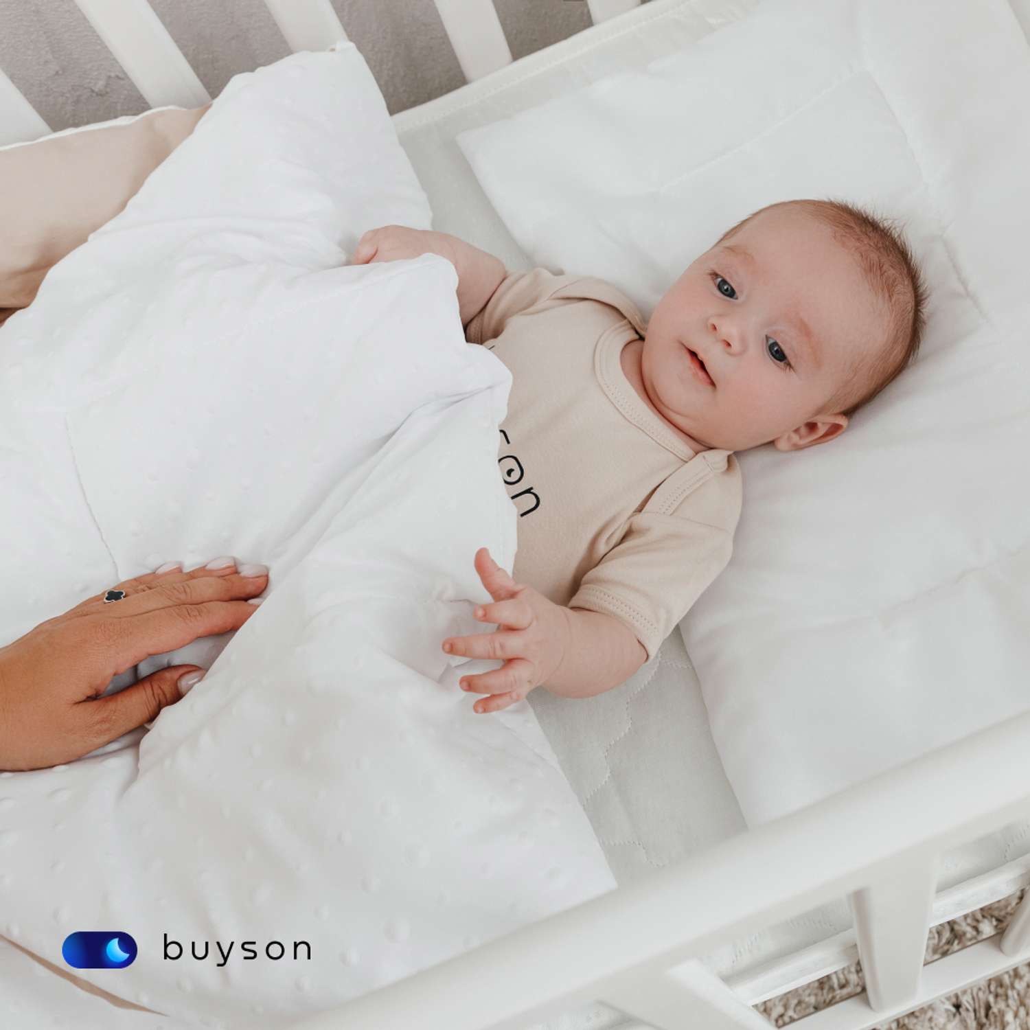 Одеяло buyson BuyMini 140х105 см полиэфирное волокно золотистое - фото 7