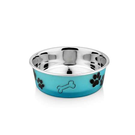 Миска METAL STAR Lilli Pet Paw and bone для животных 310 мл голубая