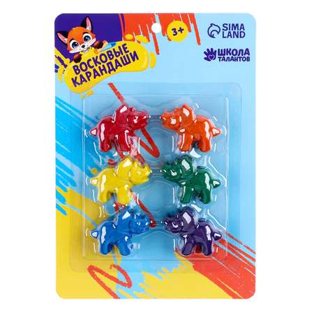Восковые Школа Талантов карандаши «Динозавры» набор 6 цветов