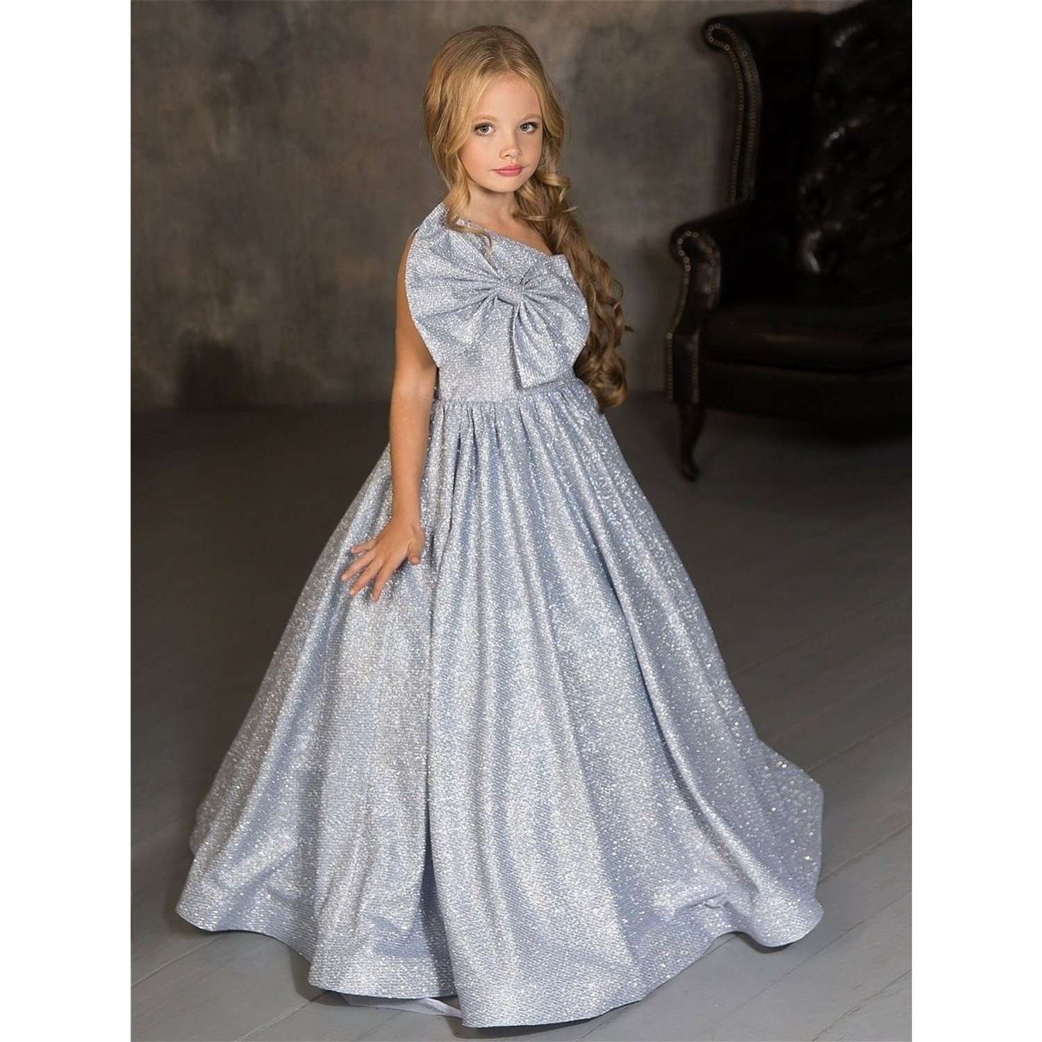 Платье Aliciia LUX001-B/Синий-серебро - фото 2