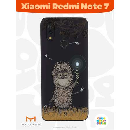 Силиконовый чехол Mcover для смартфона Xiaomi Redmi Note 7 Союзмультфильм Ежик в тумане и фонарик