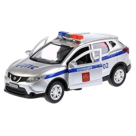 Машинка Технопарк Металлическая Nissan qashqai полиция 12см свет+звук 263450
