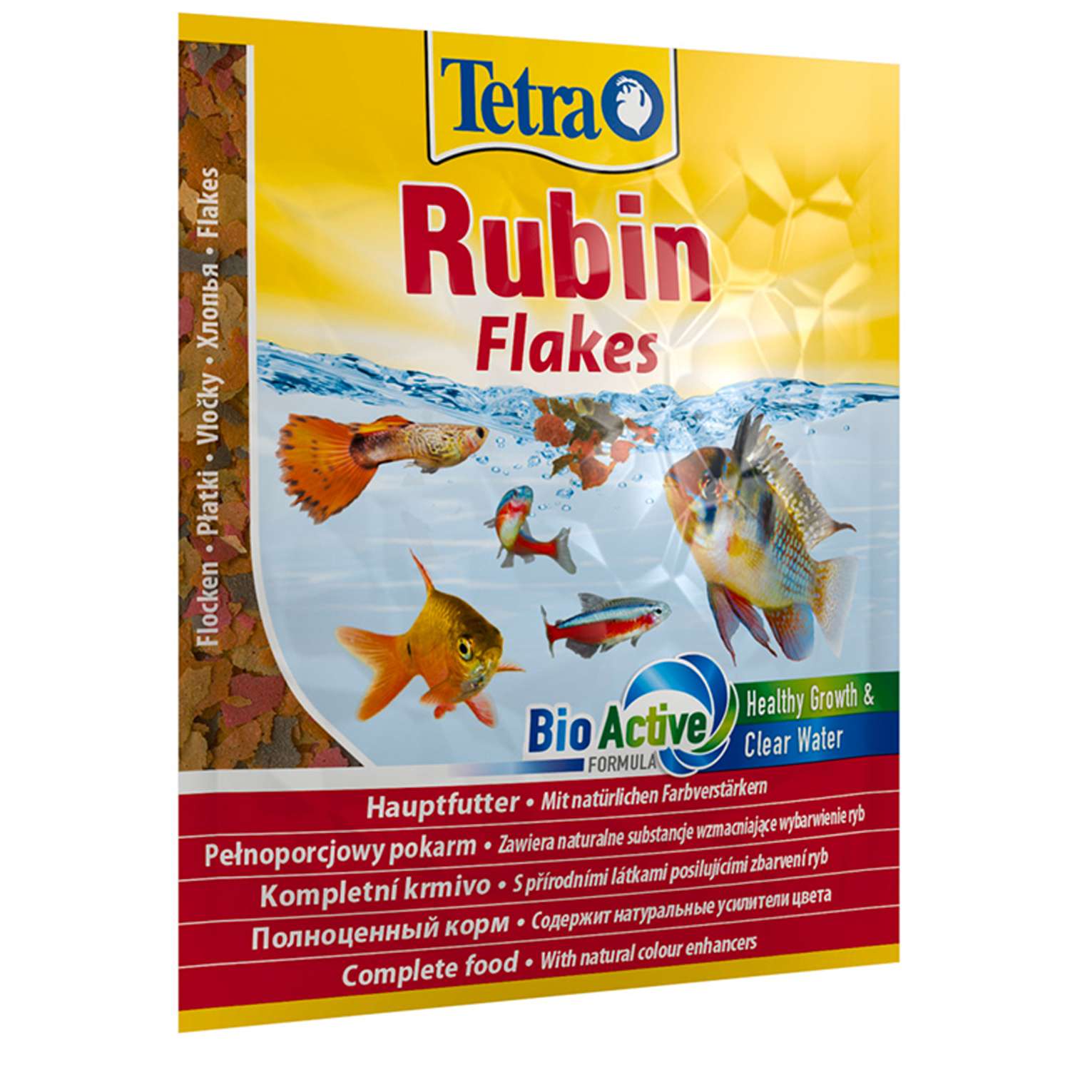 Корм для рыб Tetra Rubin всех видов для улучшения окраса хлопья 12г купить  по цене 116 ₽ с доставкой в Москве и Росс