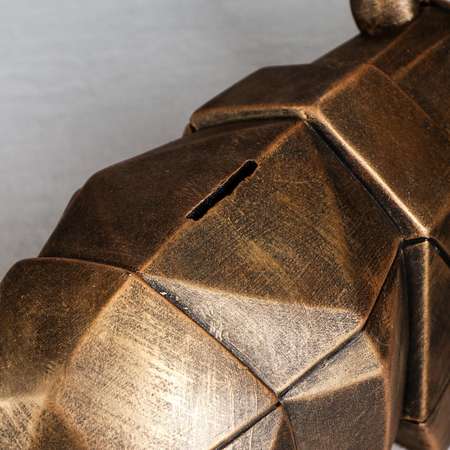 Копилка Sima-Land «Медведь оригами» коричнево-золотистая 17 см