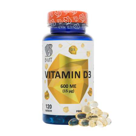 Биологически активная добавка B-VIT Витамин D 3 600 ME 120 капсул