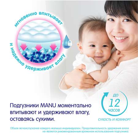 Подгузники MANU Newborn до 5кг 93шт