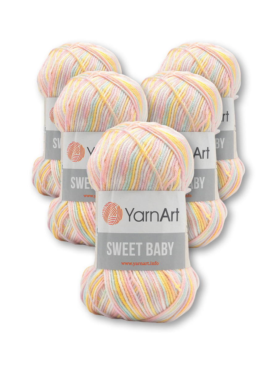 Пряжа для вязания YarnArt Sweet Baby 100 гр 300 м акрил тонкая детская 5 мотков цвет 909 - фото 1