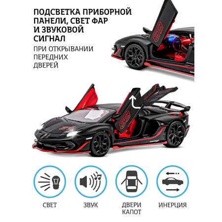 Автомобиль АВТОпанорама Lamborghini 1:32 инерционный черный