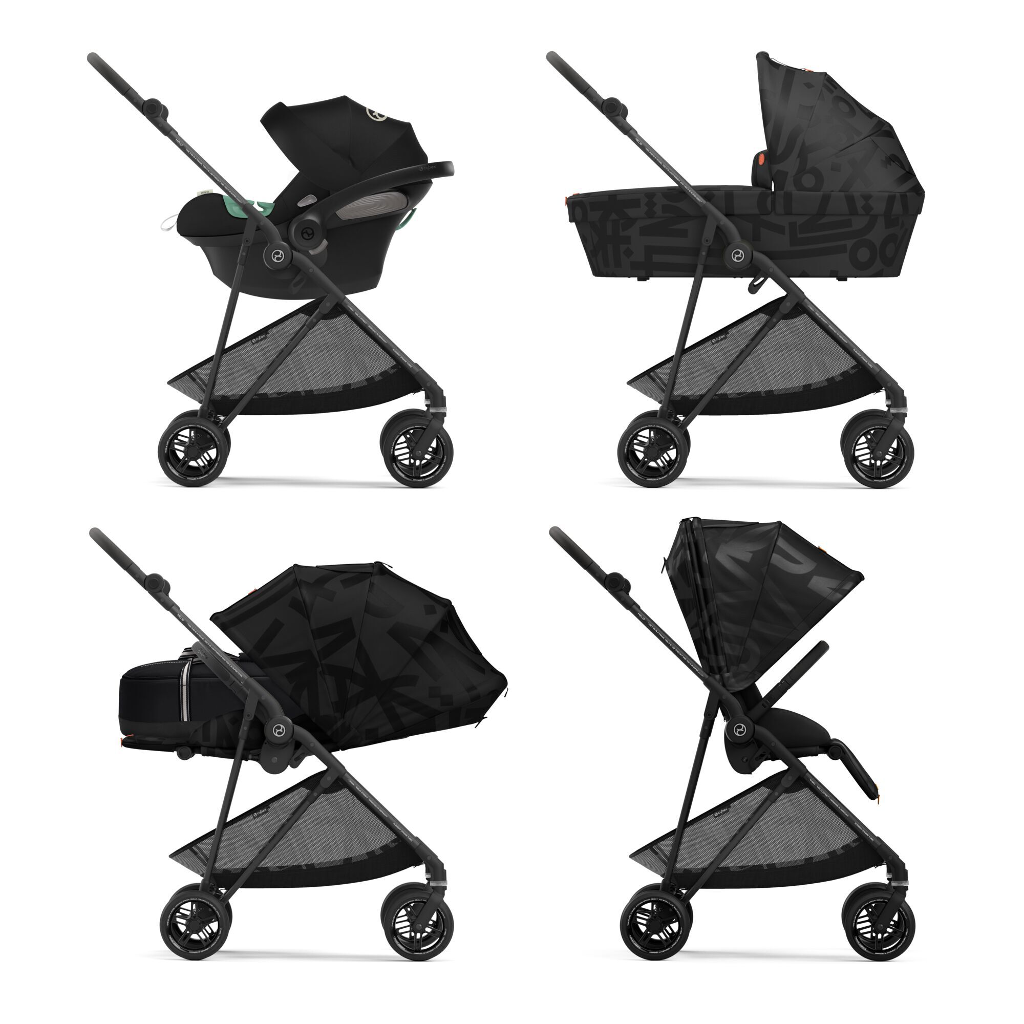 Коляская детская Cybex Melio Street Real Black с дождевиком - фото 7