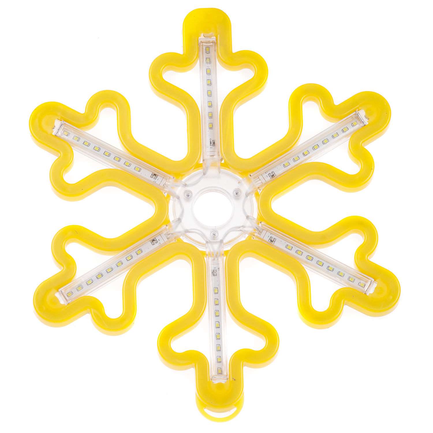 Фигура BABY STYLE Снежинка тепло-белый с эффектом пульсирования LED гибкий неон улица 30 см - фото 1