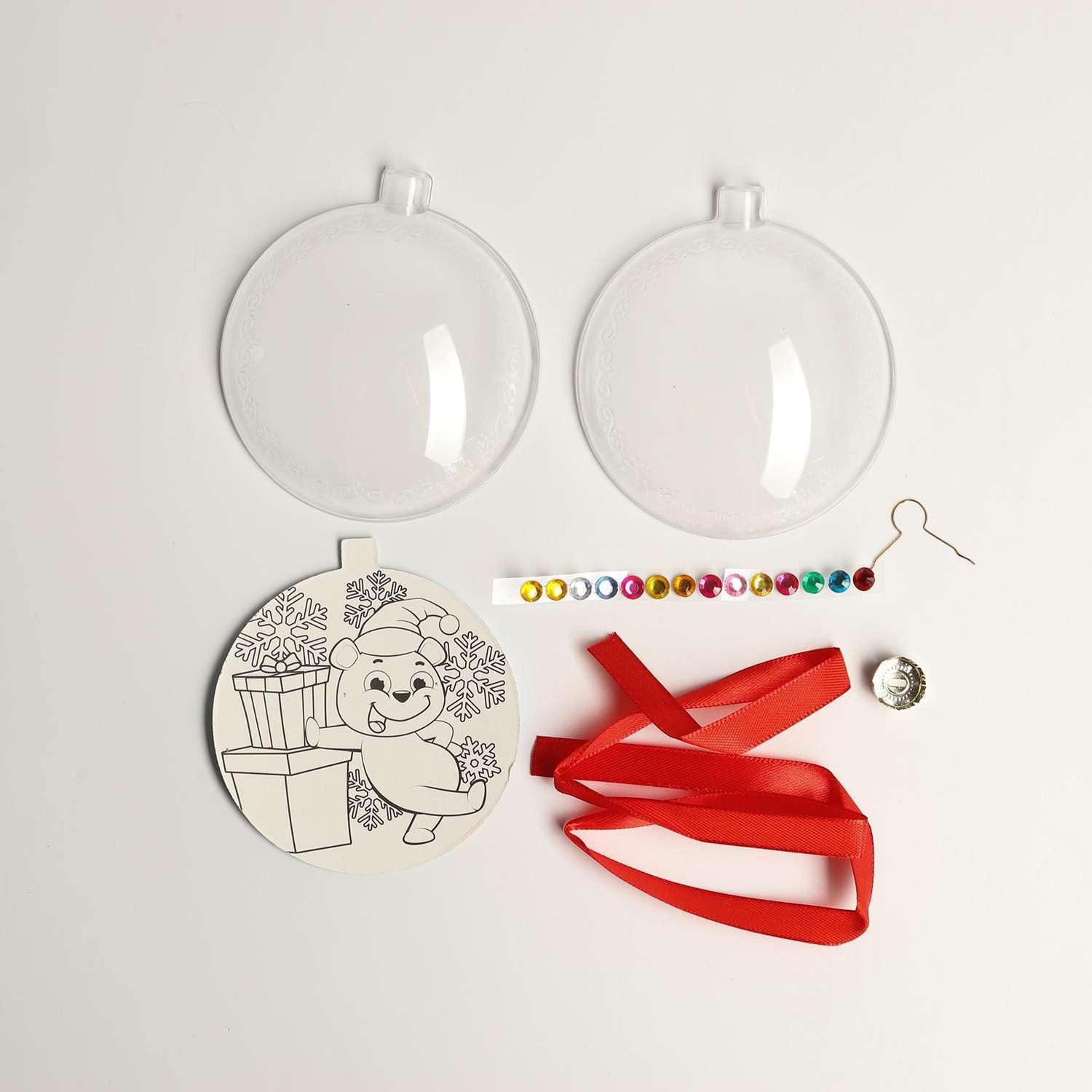 Набор для творчества Школа Талантов Новогодний шар с раскраской «Мишка» - фото 4