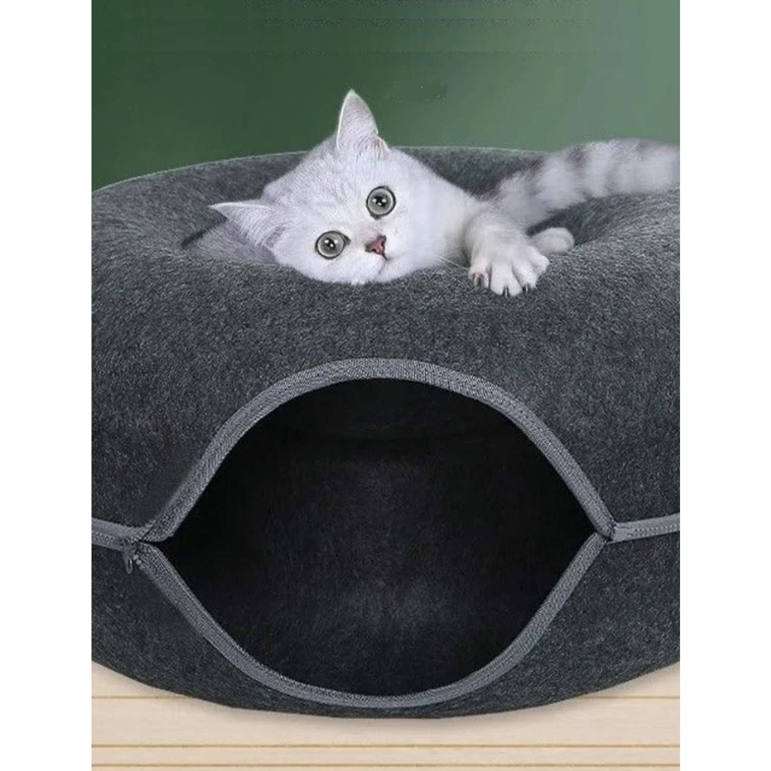 Кошачий тоннель лежанка ТОТОША пончик для кошек собак когтеточка - фото 6