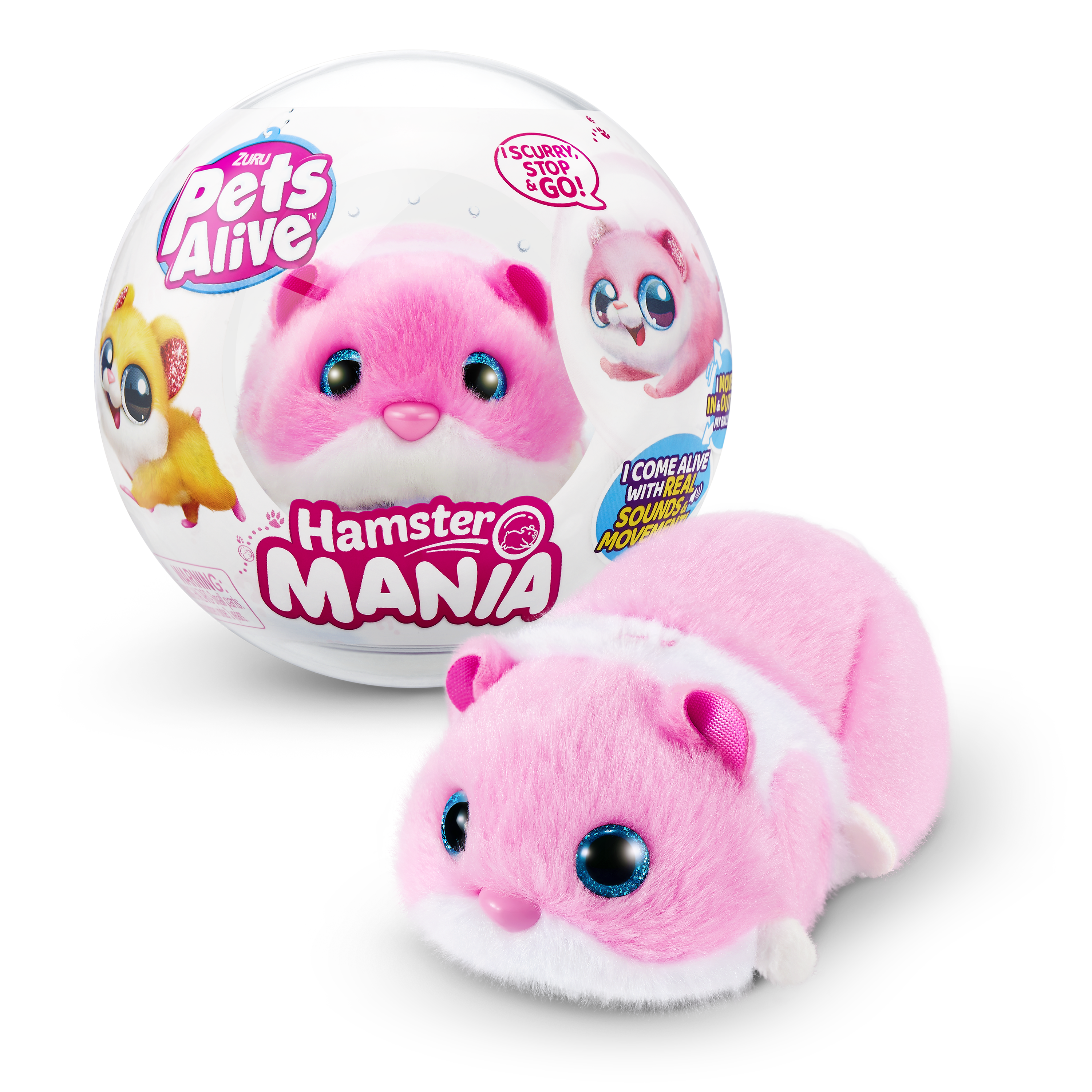 Игрушка Zuru Pets Alive Хомяк розовый в шаре Hamstermania - фото 7