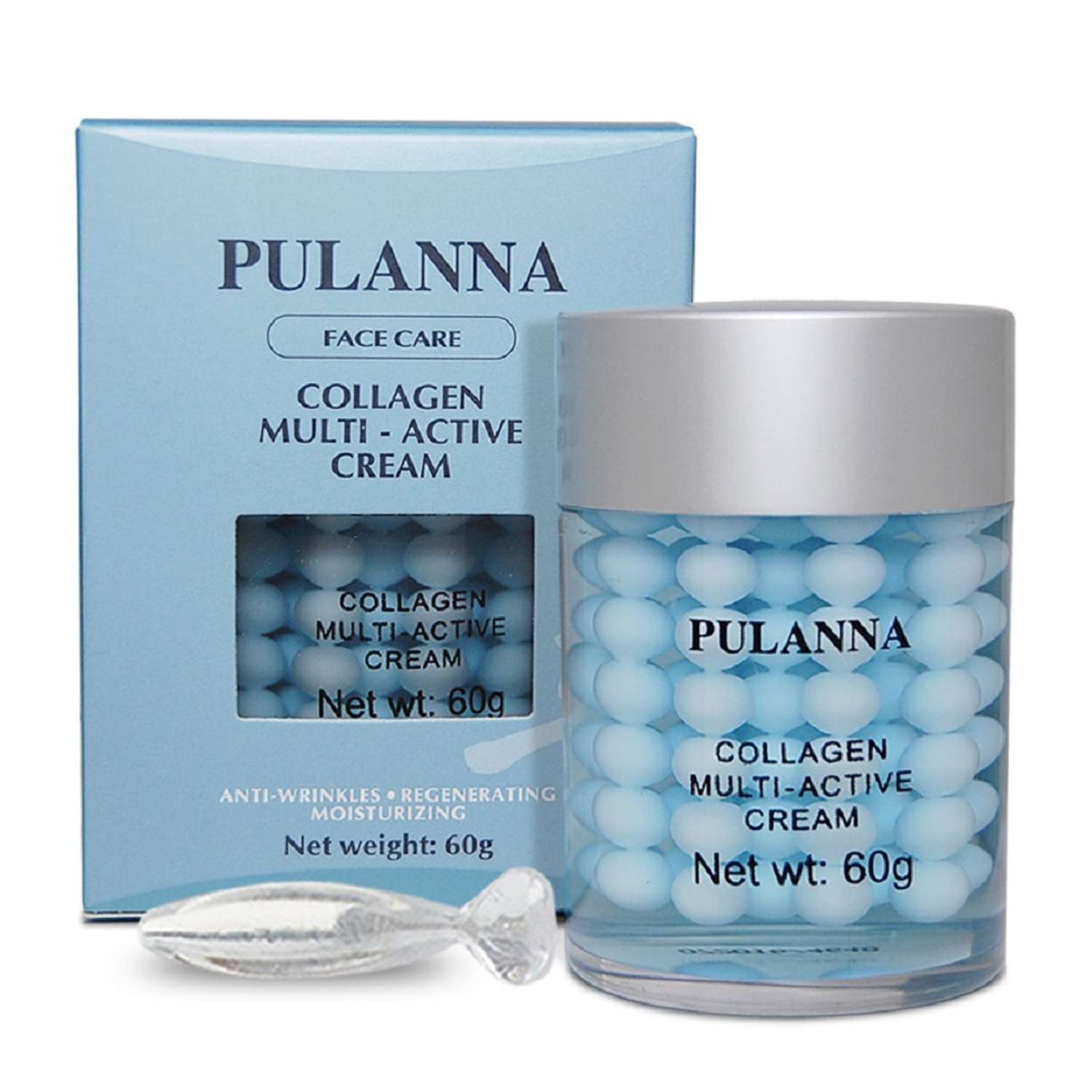 Крем для лица PULANNA Антивозрастной с коллагеном эластином гиалуроновой кислотой-Collagen Multi Active Cream60г - фото 1