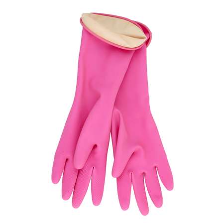 Перчатки латексные HOME EDITION MYUNGJIN хозяйственные для детей от 6 до 9 лет 29х17 см цвет розовый