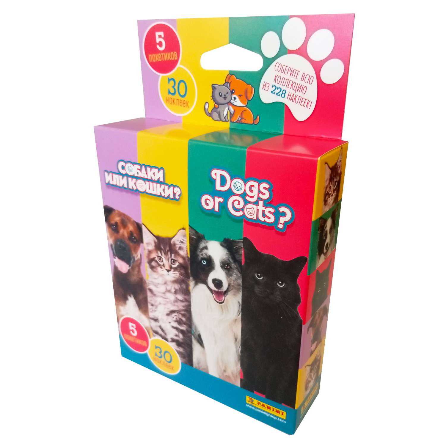 Наклейки коллекционные Panini Собаки или кошки Dogs or Cats 5 пакетиков в экоблистере - фото 1