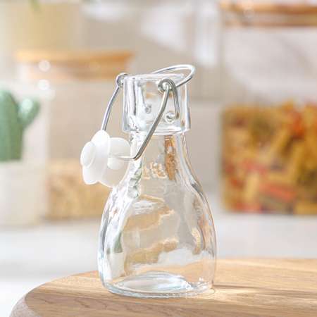 Бутыль Доляна стеклянная для соусов и масла с бугельным замком «Галерея» 100 мл 5×11 см
