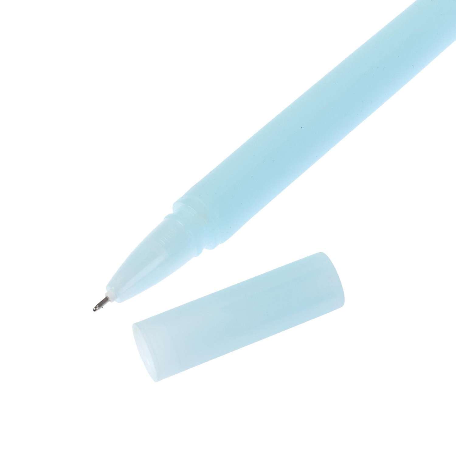 Ручка Sima-Land гелевая «Ромашка» голубая в пакете - фото 3