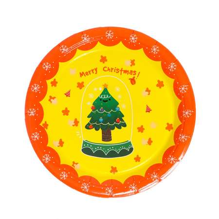 Тарелка Страна карнавалия бумажная «Рождество» в наборе 6 штук