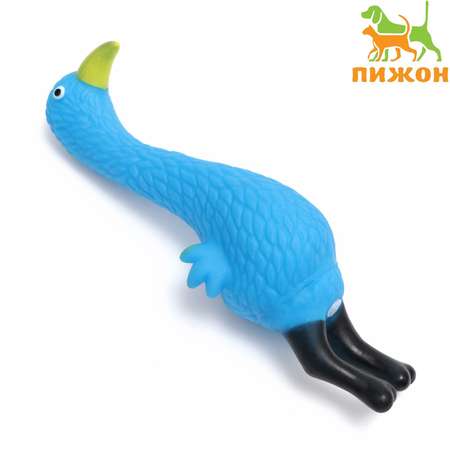 Игрушка Пижон пищащая «Фламинго» для собак 22.5 см голубая