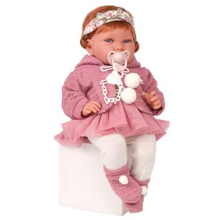 Кукла Antonio Juan Реборн Саманта в розовом 40 см мягконабивная