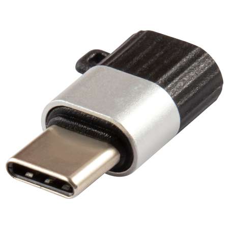 Адаптер-переходник RedLine Jumper MicroUSB – Type-C до 3А черно-серебристый