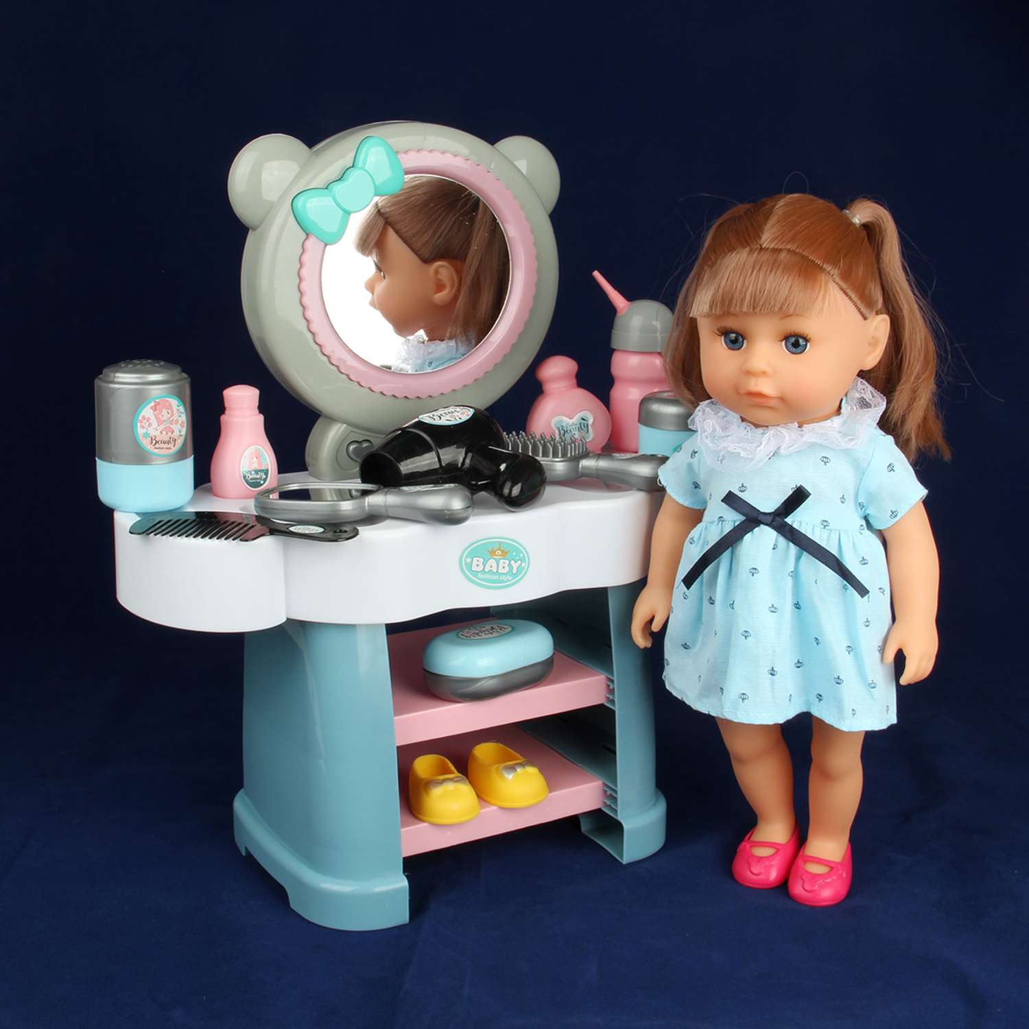 Кукла пупс 35 см Veld Co Туалетный столик с подсветкой батарейки в комплекте 130344 - фото 19
