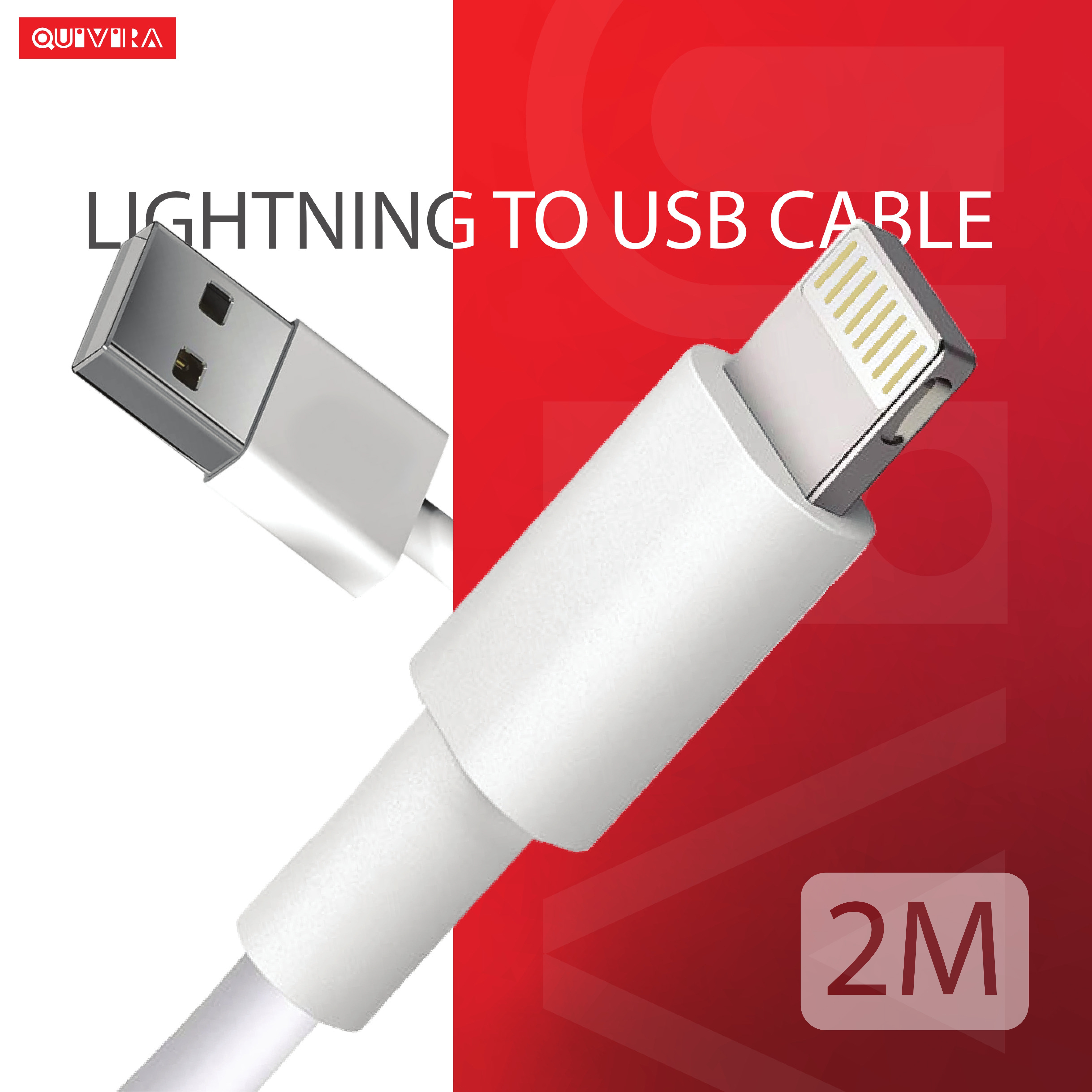 Кабель для телефона QUIVIRA Lightning-USB 2м провод для зарядки айфон - фото 1