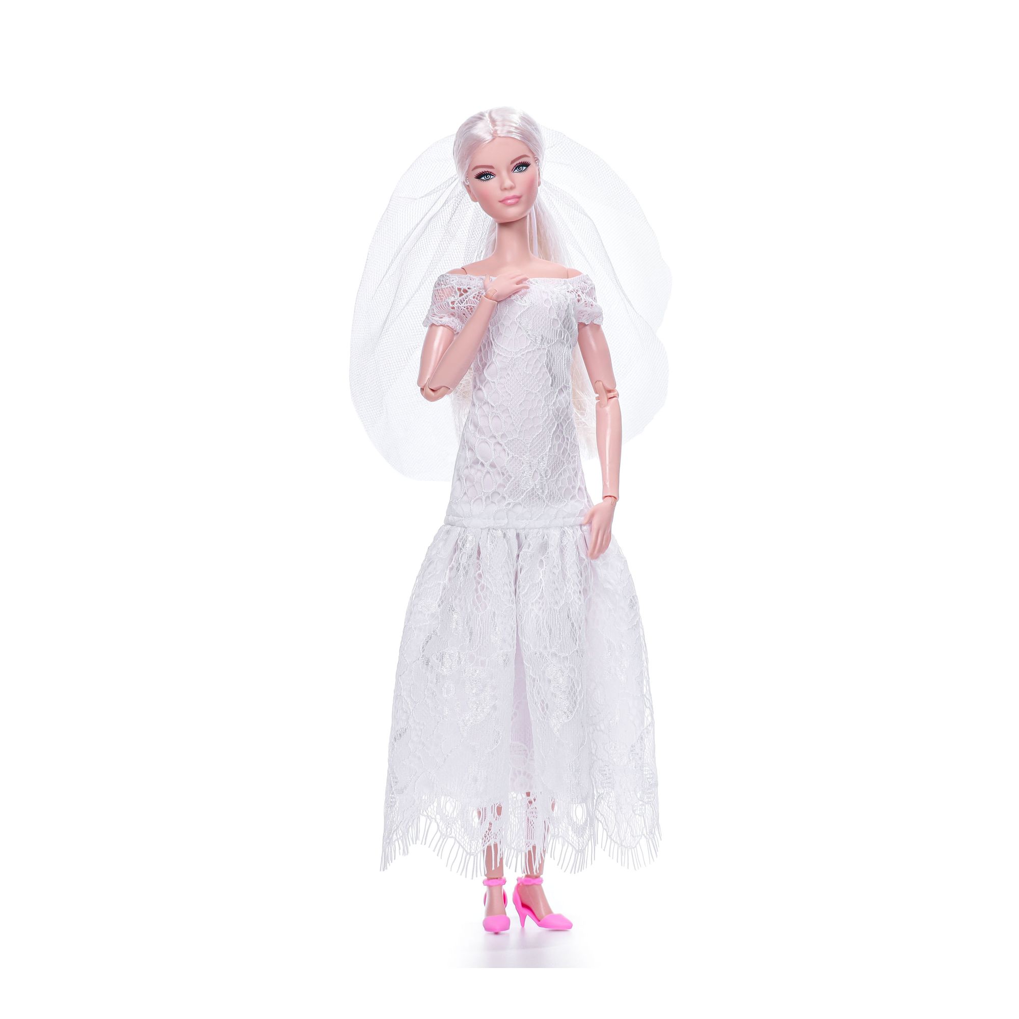 Одежда для кукол типа Барби VIANA Свадебное платье с фатой 11.118.5 белый 11.118.5 - фото 2