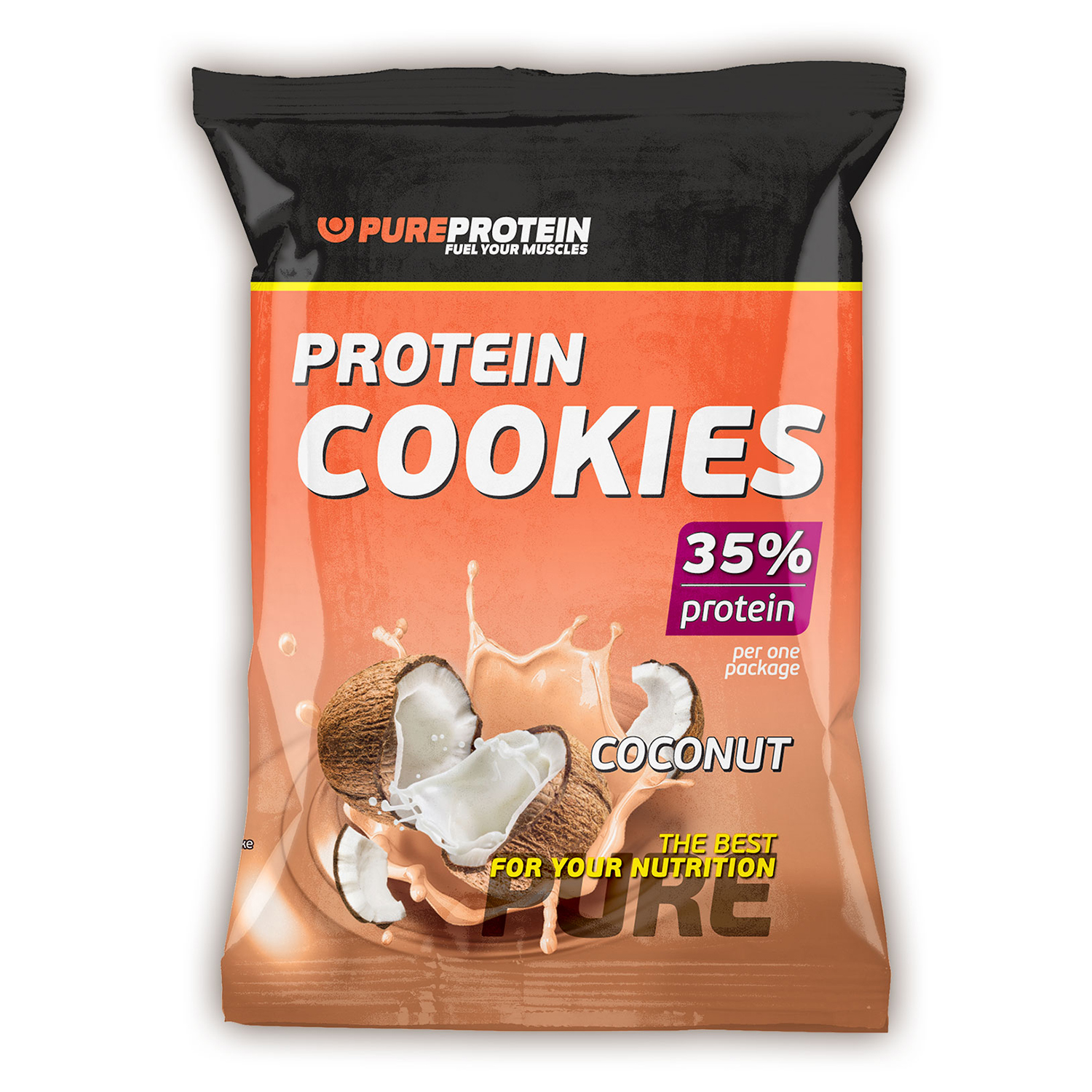 Печенье PUREPROTEIN с высоким содержанием белка кокос 12*80г - фото 2