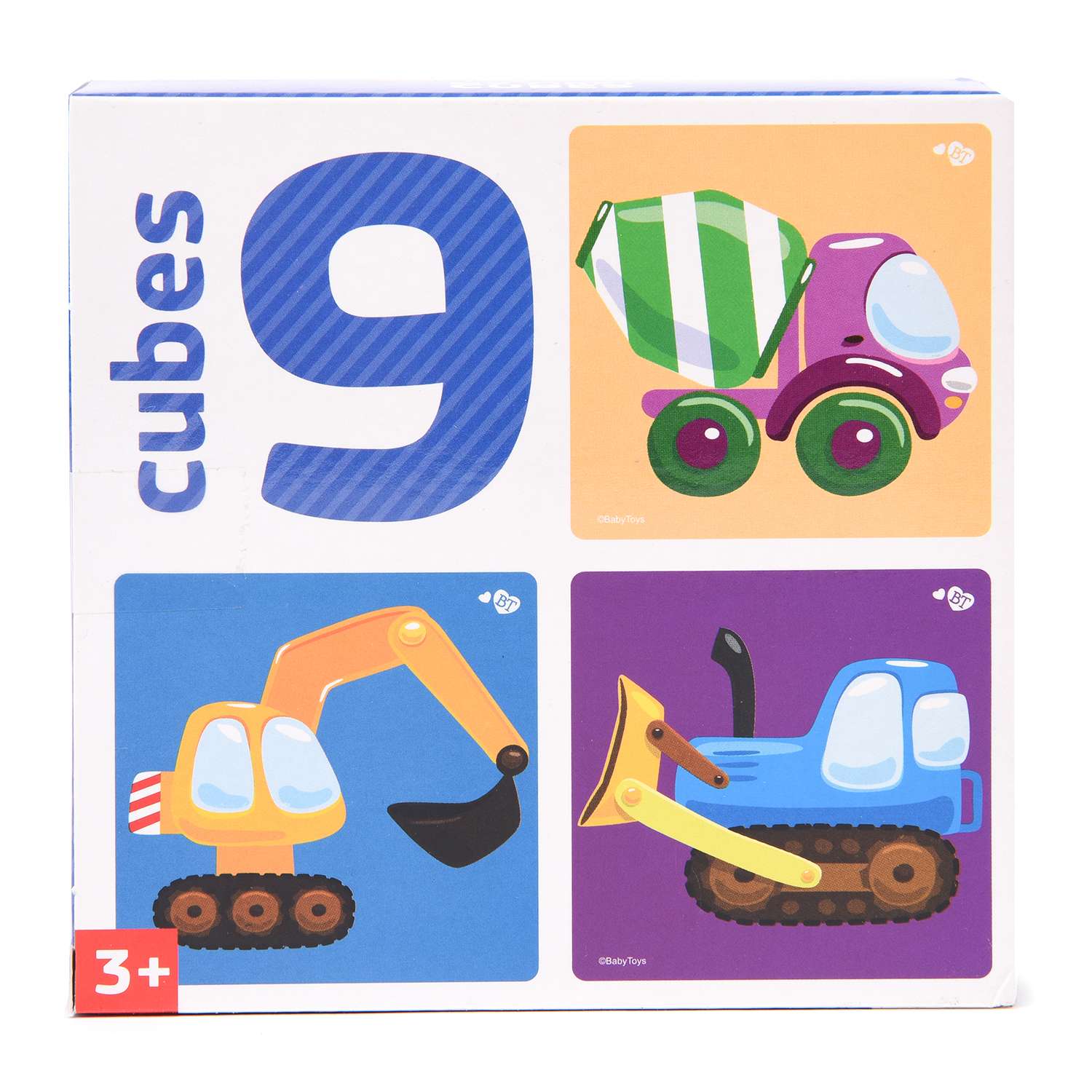 Кубики Десятое королевство BabyToys На стройке 9шт 3533 - фото 1
