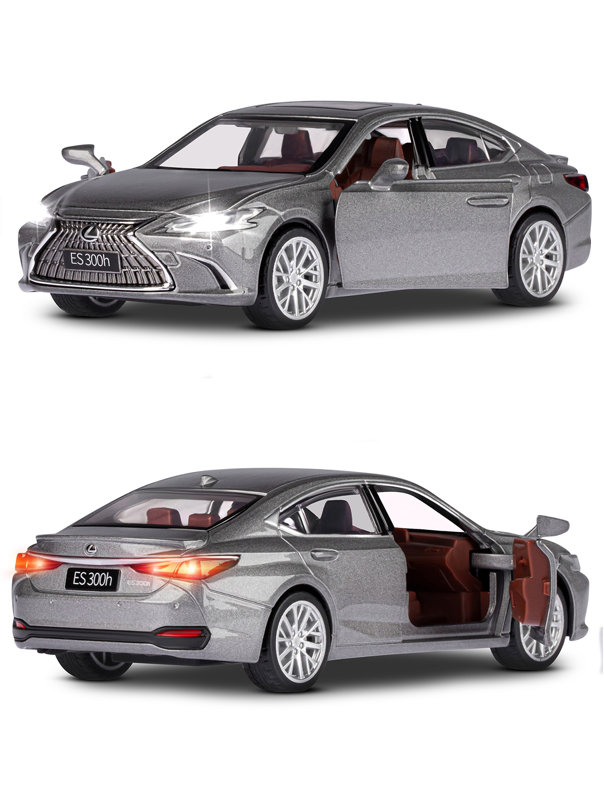 Автомобиль АВТОпанорама Lexus ES300h 1:35 серый JB1251596 - фото 7