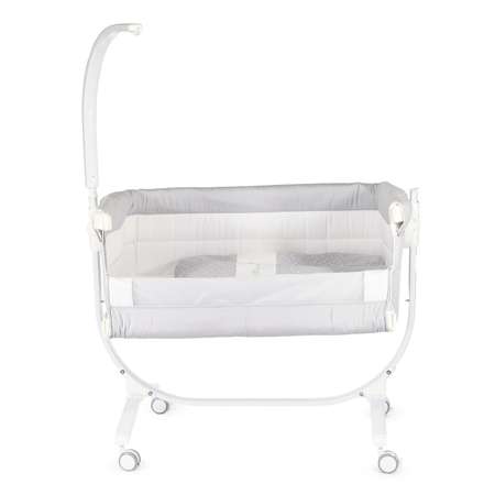 Кроватка-колыбель CAM Cullami Lux Dolce Coccole T140+комплект постельного белья+мобиль Светло-серый