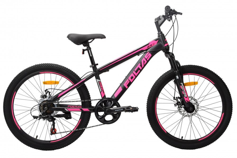Велосипед подростковый FOLTAS 24 Чёрный/Розовый - фото 1