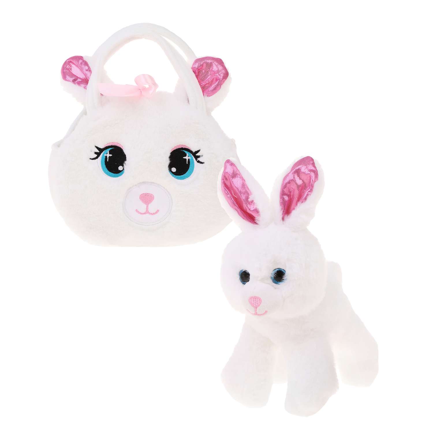 Мягкая игрушка Fluffy Family Зайка в сумочке белый - фото 2