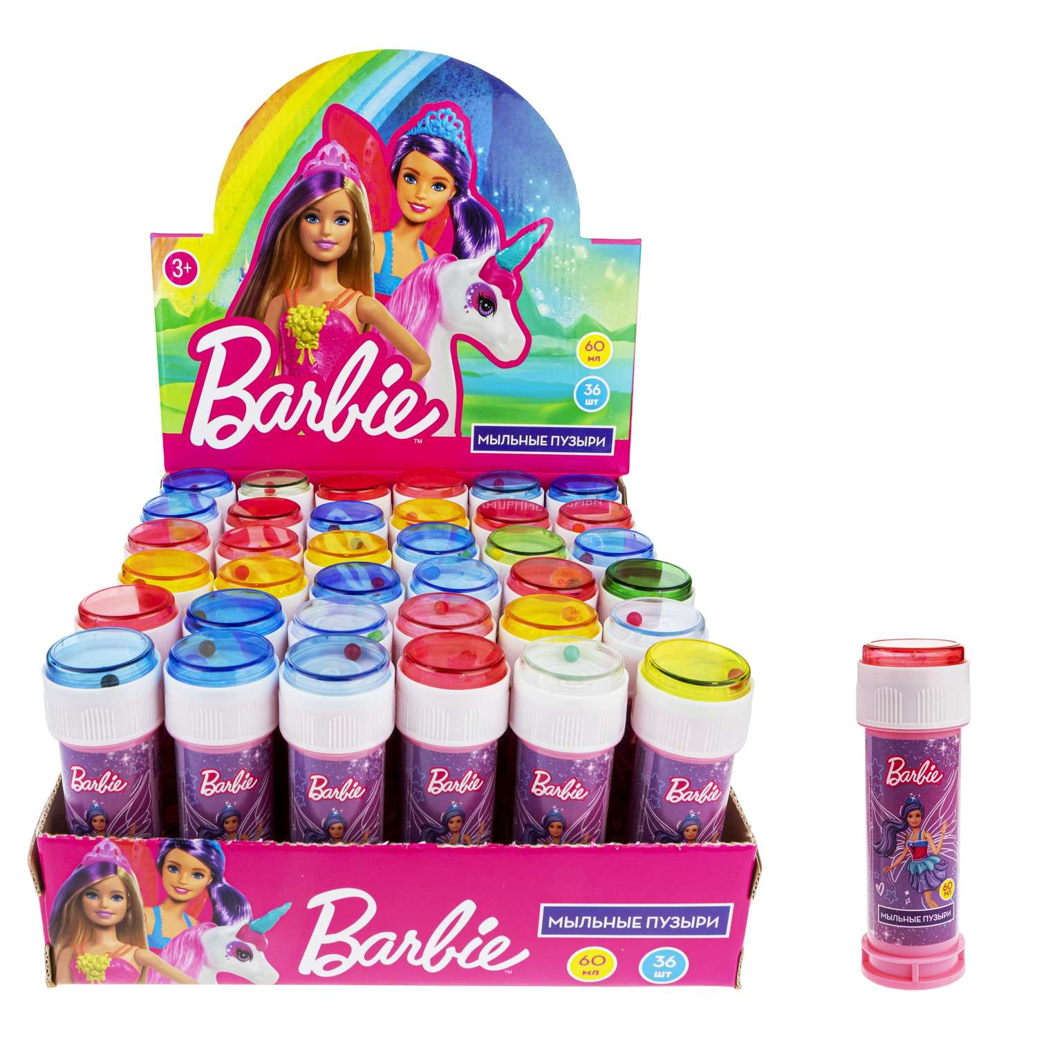 Мыльные пузыри 1TOY Barbie 60мл Т22255 в ассортименте - фото 3