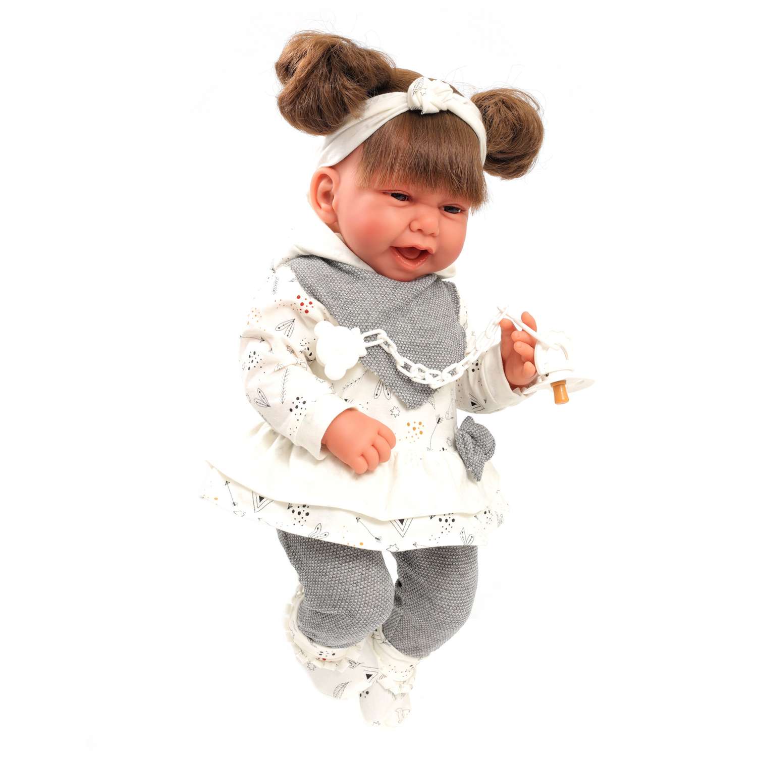 Кукла младенец Antonio Juan Ребека в сером 40 см мягконабивная 3390G - фото 7