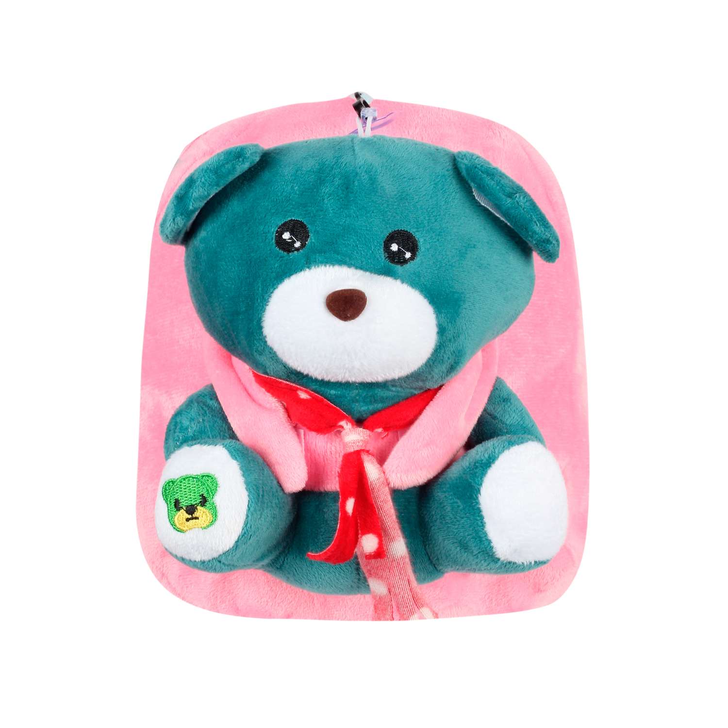 Рюкзак с игрушкой Little Mania розовый Мишка изумрудно-зелёный - фото 1