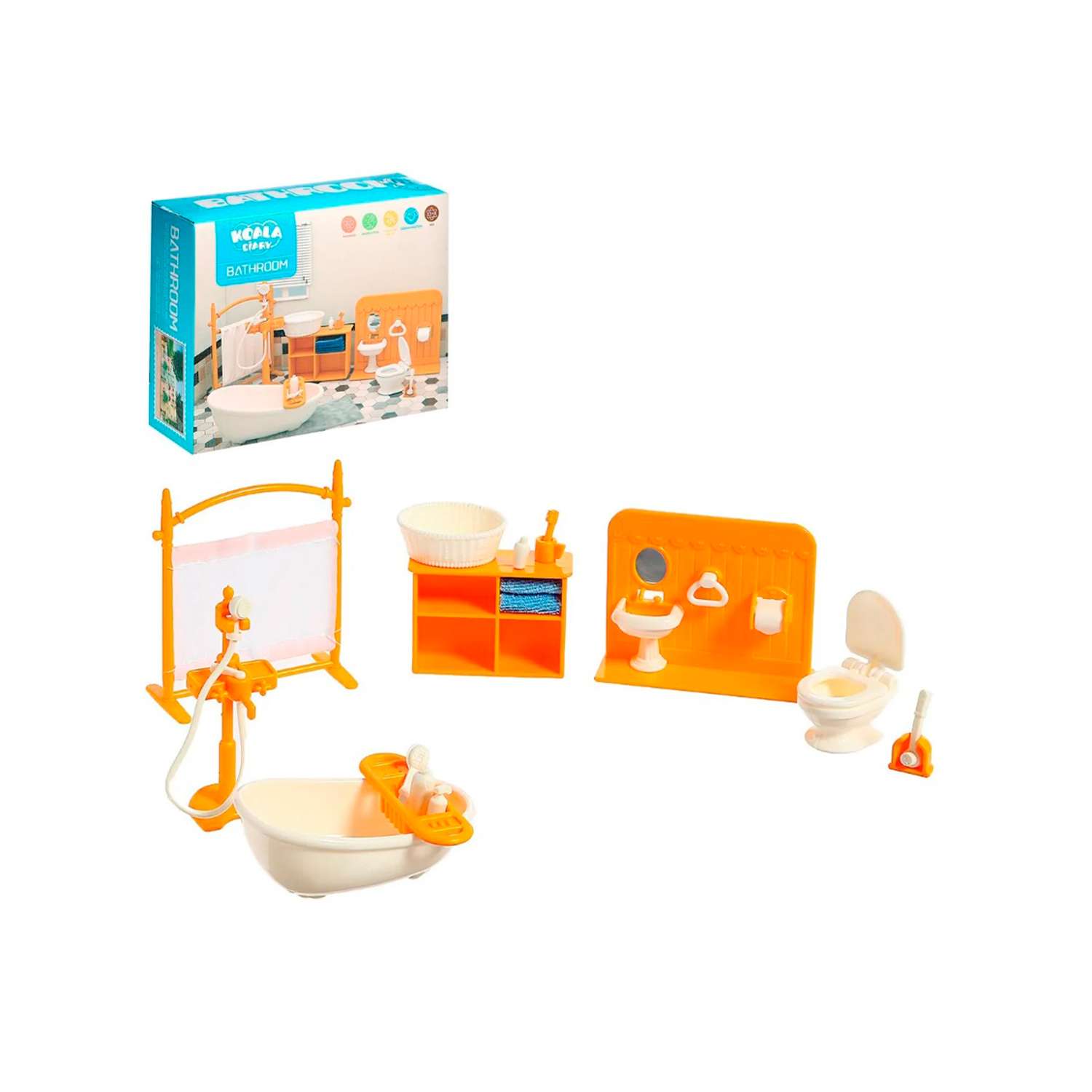 Игровой набор SHARKTOYS игрушечная мебель для куклы Ванная комната 1040000010 - фото 1
