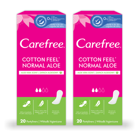 Прокладки гигиенические Carefree Cotton feel normal aloe Vera Sсent 40 шт