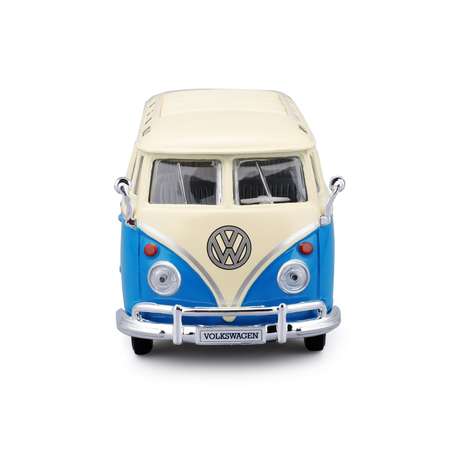 Машина MAISTO 1:24 Volkswagen Van Samba Кремовый/Голубой 31956