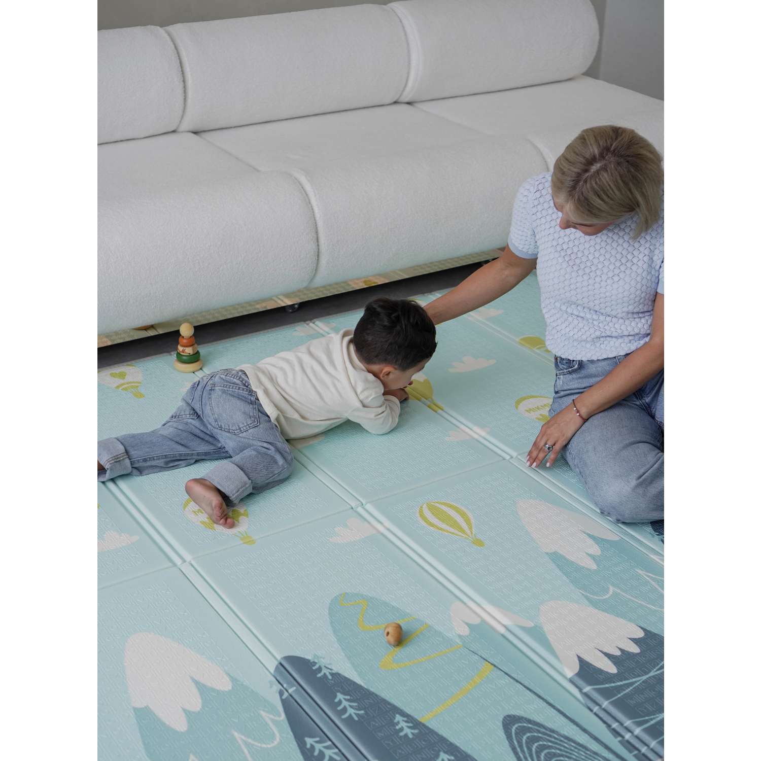 Детский коврик MIKMEL Premium развивающий двусторонний 180х200 см Небо Горы - фото 11