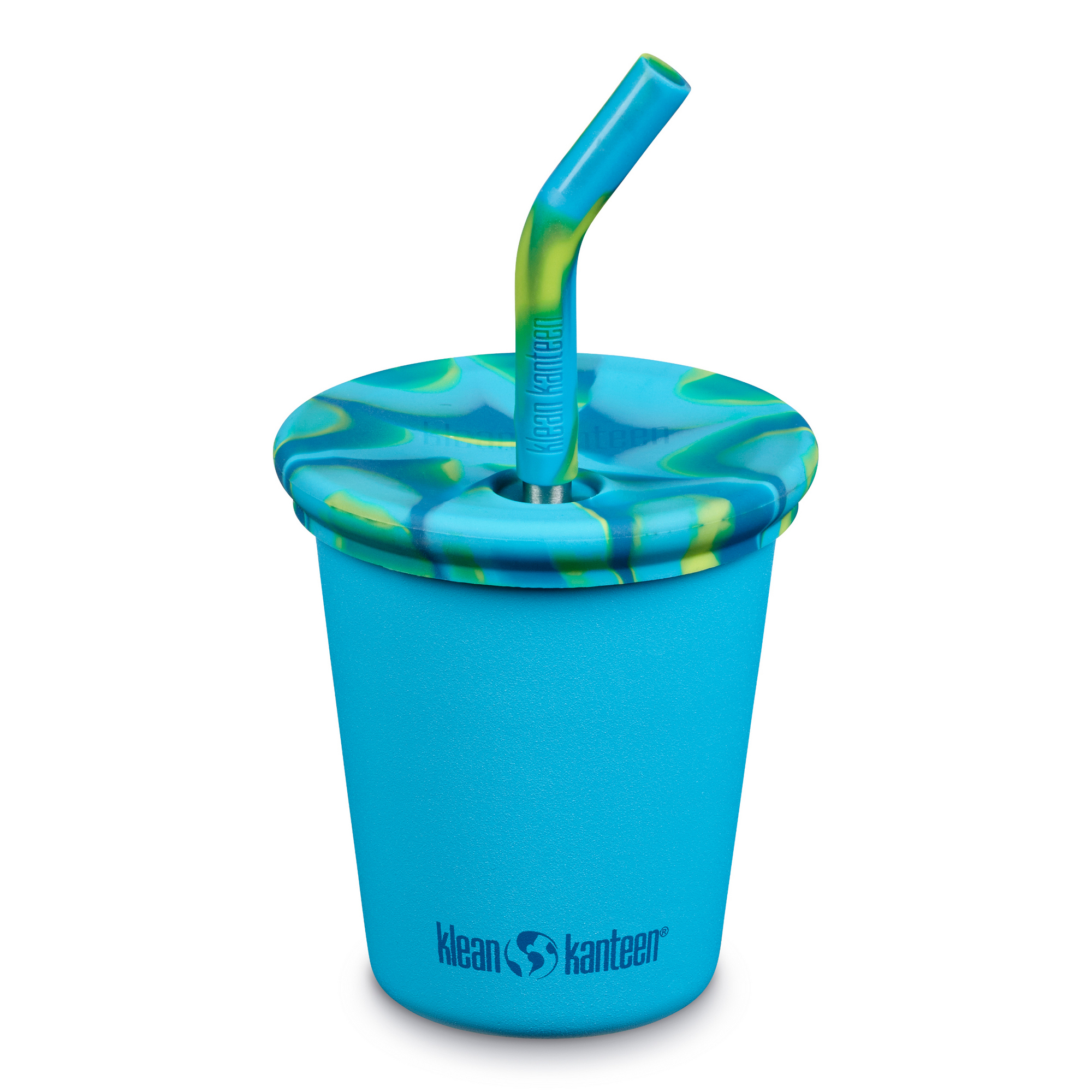 Стакан Klean Kanteen детский одностенный Kid Cup Straw Lid 10oz Hawaiian Ocean с трубочкой 296 мл - фото 1