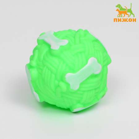 Игрушка для собак Пижон «Клубок с косточками» зелёная