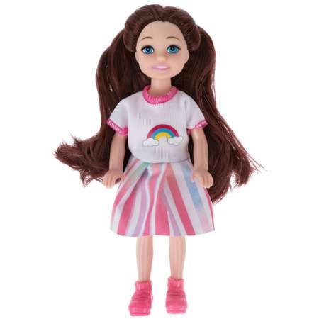 Кукла детская 1TOY Alisa Little Love брюнетка с длинными волосами мини 14 см