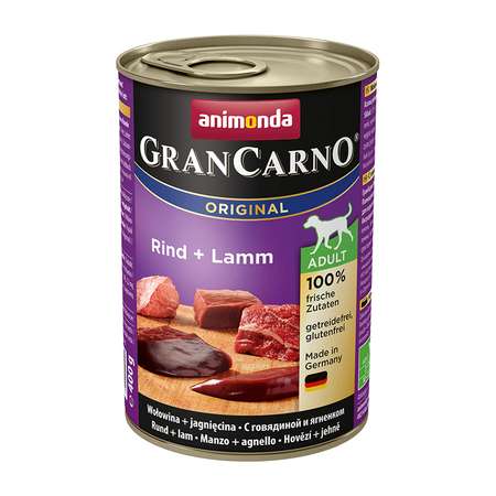 Корм для собак ANIMONDA 400г GranCarno Original с говядиной и ягненком консервированный