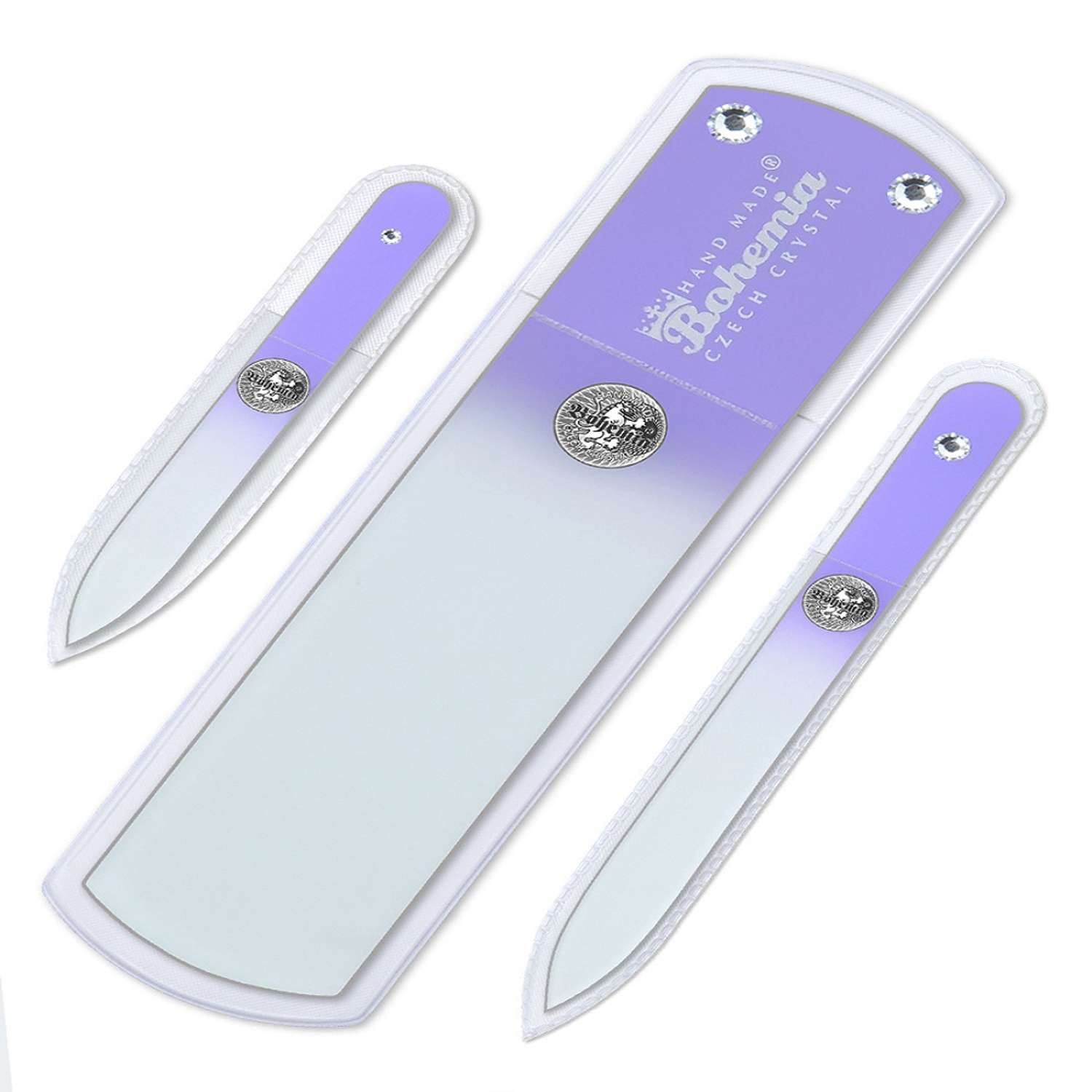 Пилка для ногтей BOHEMIA Czech Glass Nail Files набор 3шт терка для ног пилка 115 мм пилка 90 мм - фото 1