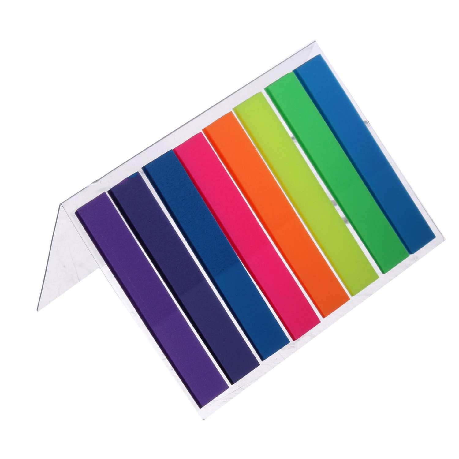 Блок-закладка Calligrata с липким краем пласт 20л 8 цветов флуор 8мм 45мм - фото 1