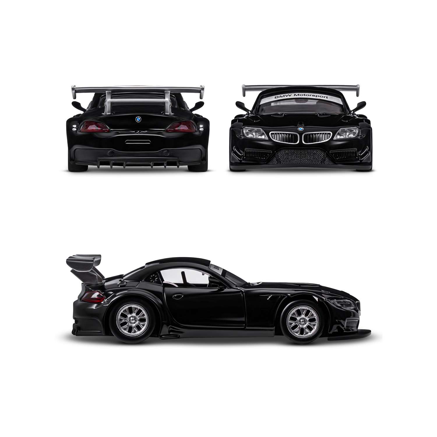 Машинка металлическая АВТОпанорама игрушка детская 1:38 BMW Z4 GT3 черный инерционная JB1200132 - фото 4